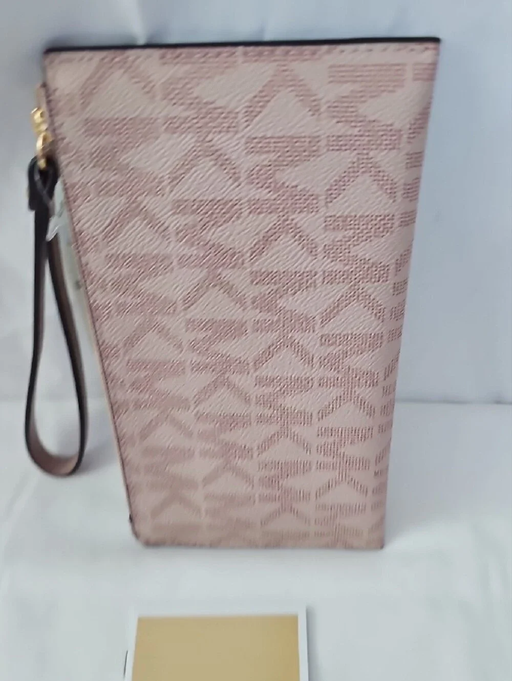 Michael Kors Blush Pink Signature Wristlet with Gold Hardware